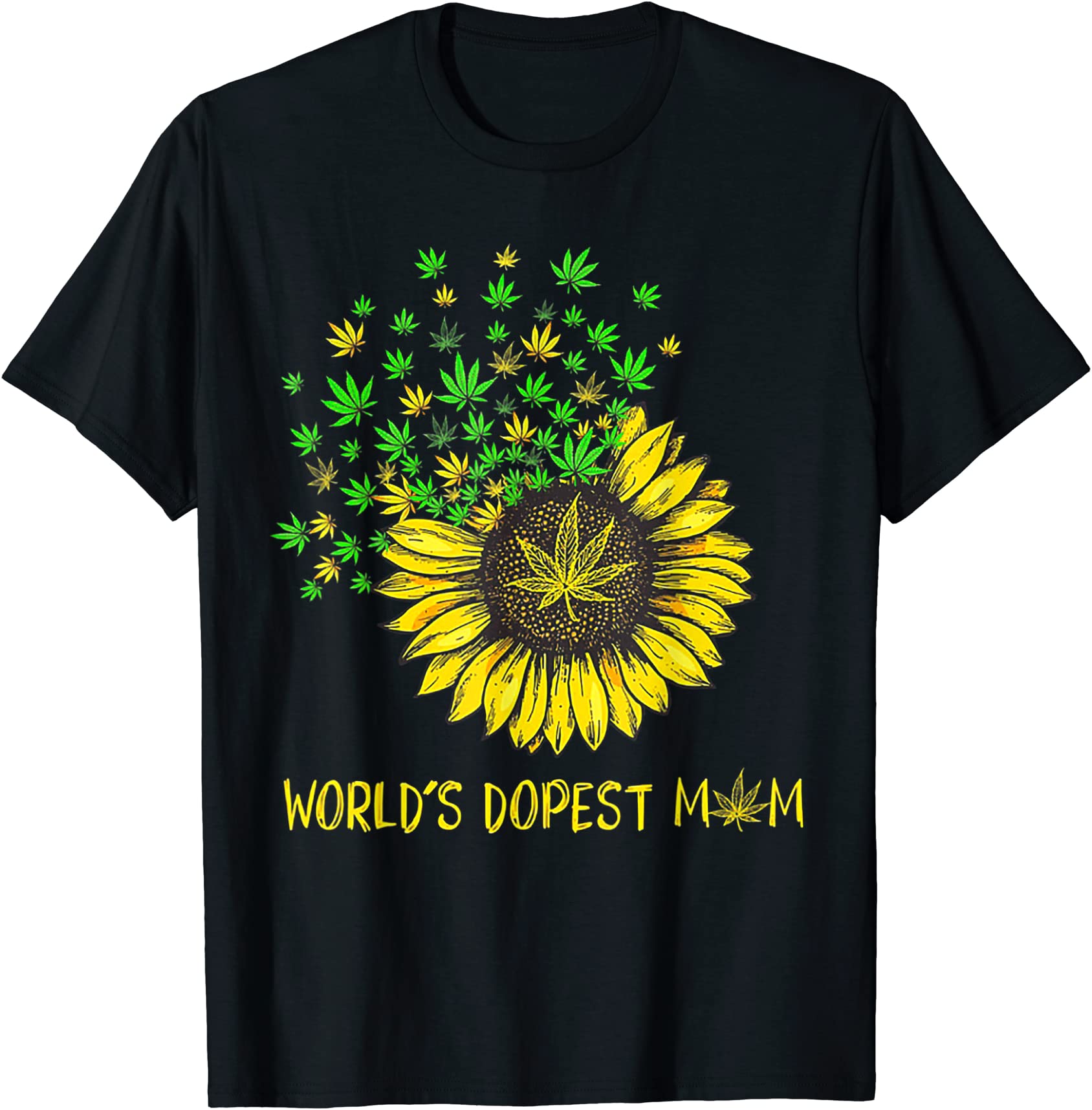 world39s dopest mom sunflower weed 420 canabis t shirt men - Buy t ...