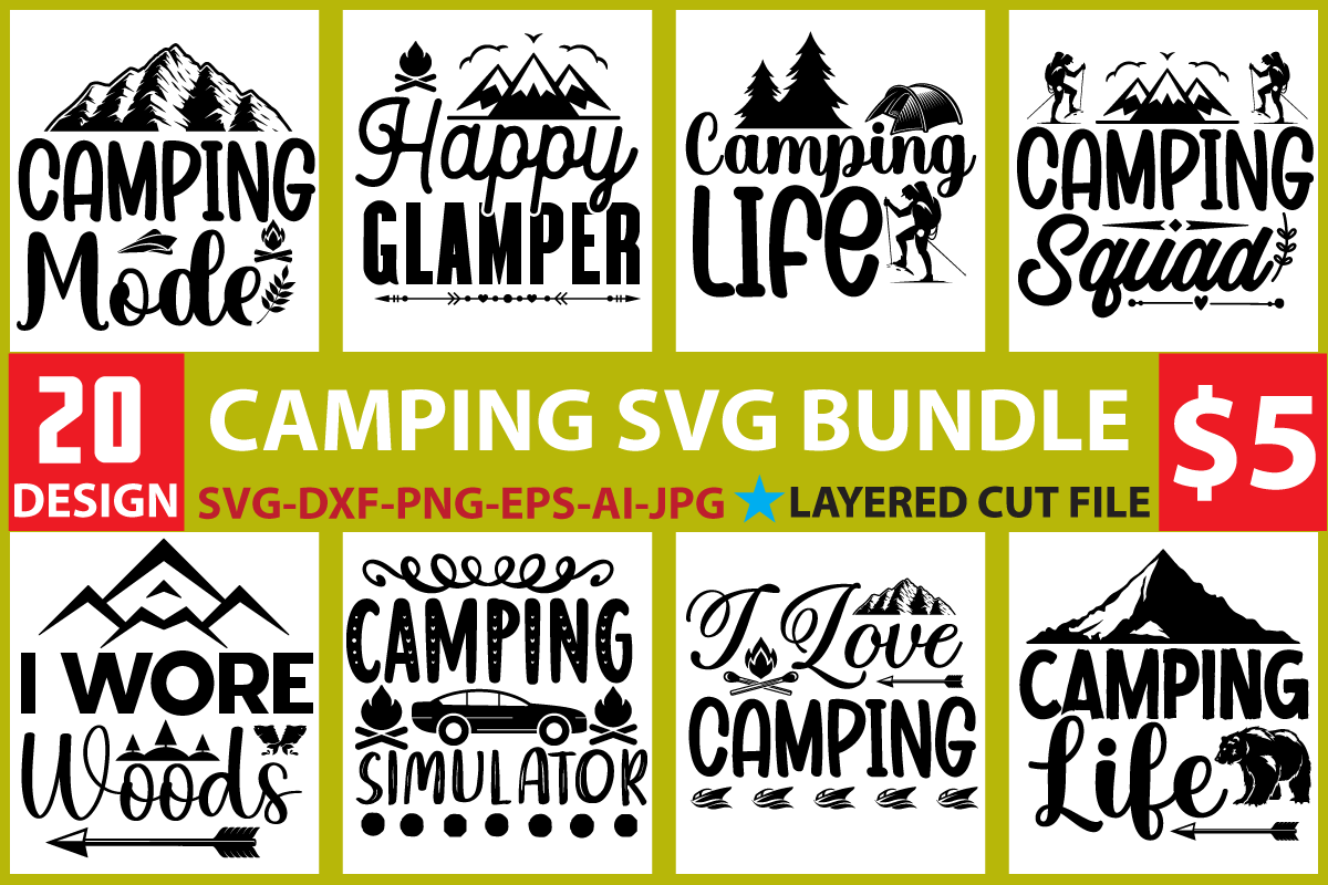 Camping Bucket, Camping Bucket Svg, Camping Bucket Bundle, LED Bucket Svg,  Campfire, Campfire Svg, Campground, Campground Svg, Firepit