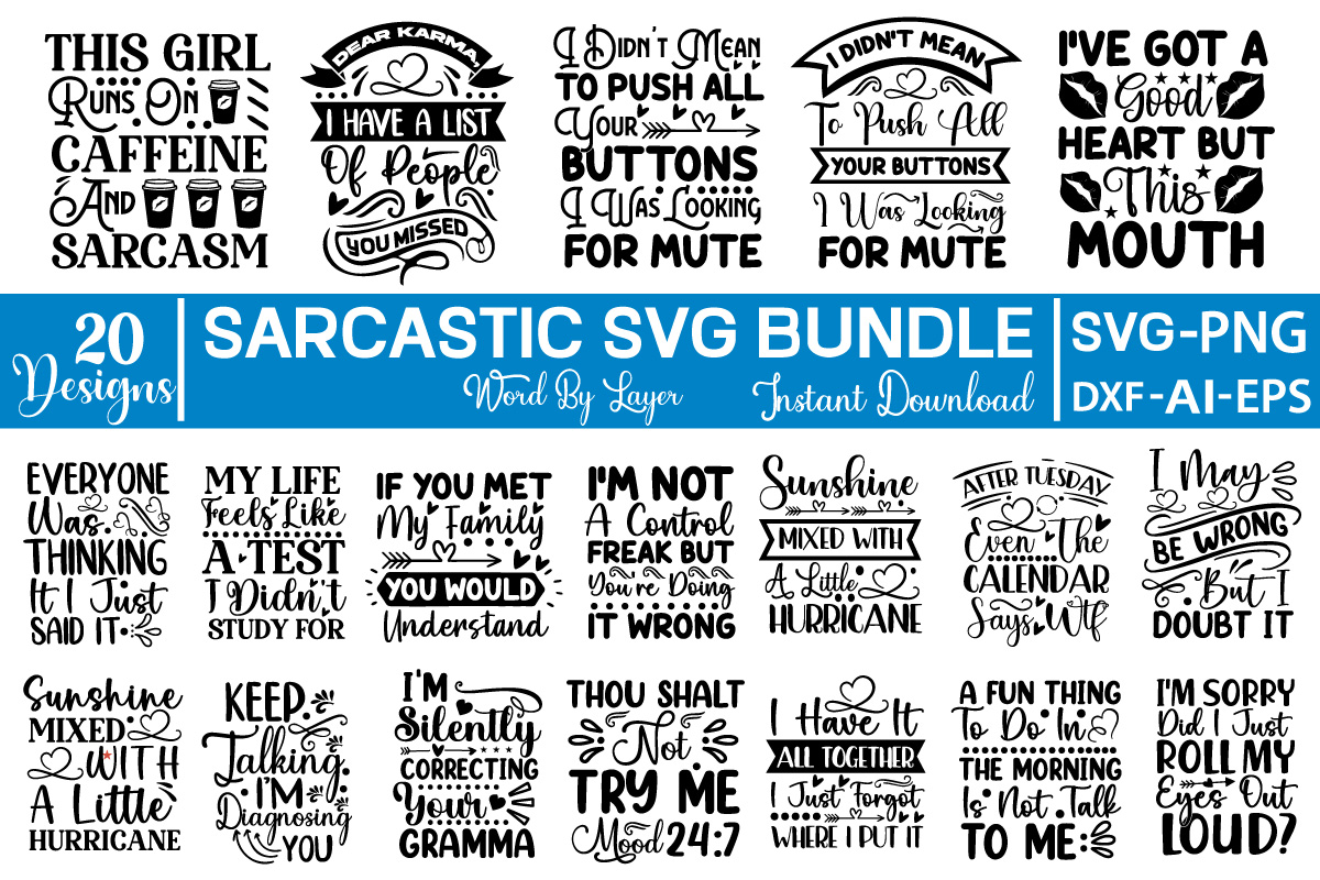 Sarcastic Svg Bundle Sarcastic Bundle SVG, Sarcastic Svg Files, Sarcasm ...