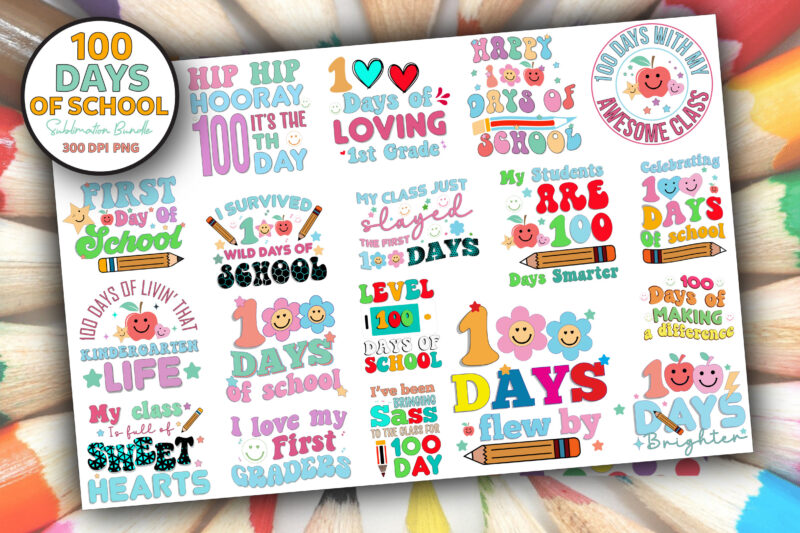 100 Days of School Sublimation Bundle