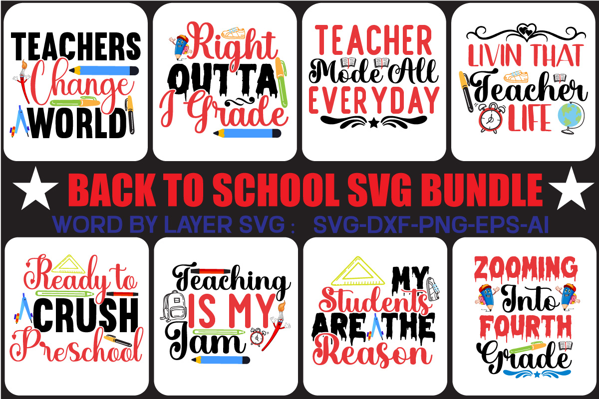 Back To School Svg Bundle - Buy t-shirt designs