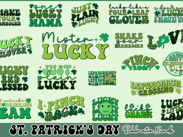 St. patrick’s day sublimation bundle t shirt template vector