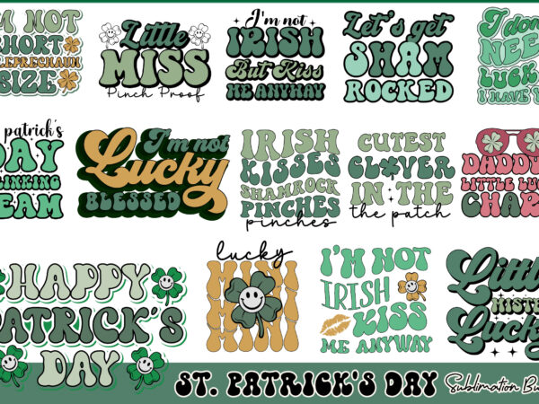 St patricks day sublimation bundle t shirt template vector