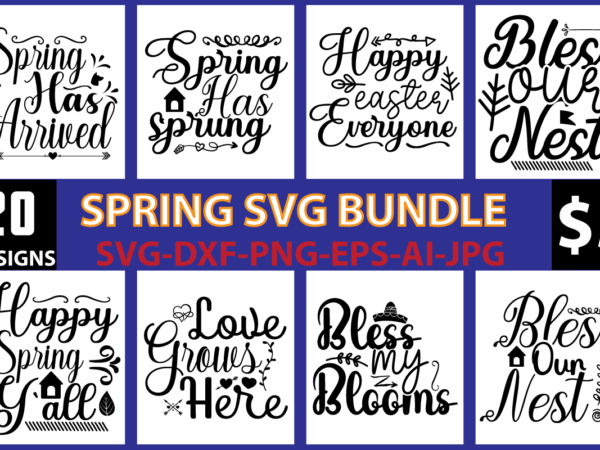 Spring svg bundle t shirt template vector