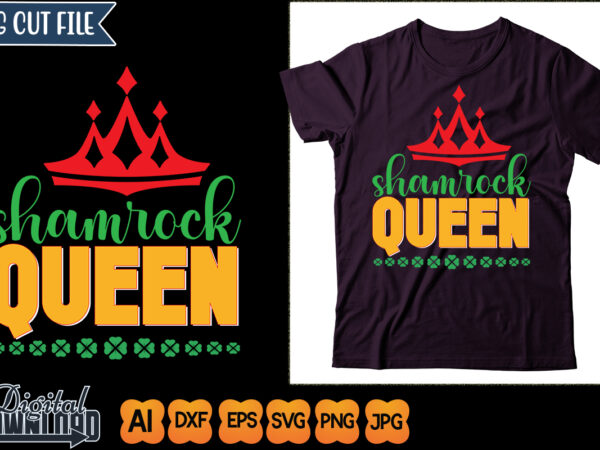 Shamrock queen t shirt template vector