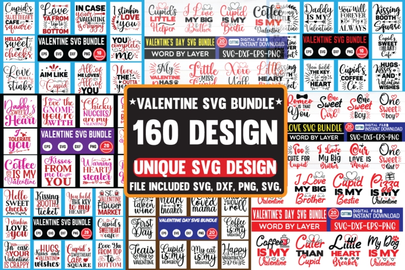 valentine svg bundle 160 design svg, valentines day svg, valentine svg, valentines svg, happy valentines day, svg files, craft supplies tools, valentine svg, dxf, valentine svg file, for cricut, couple,