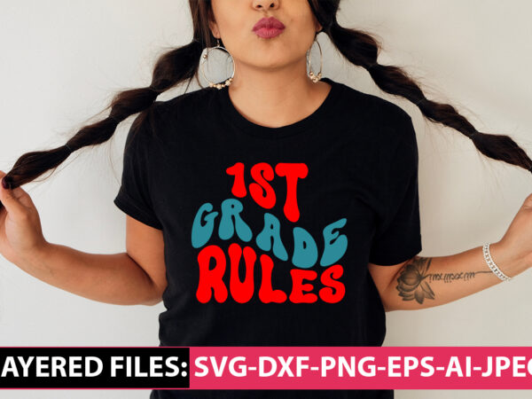 1st grade rules vector t-shirt design