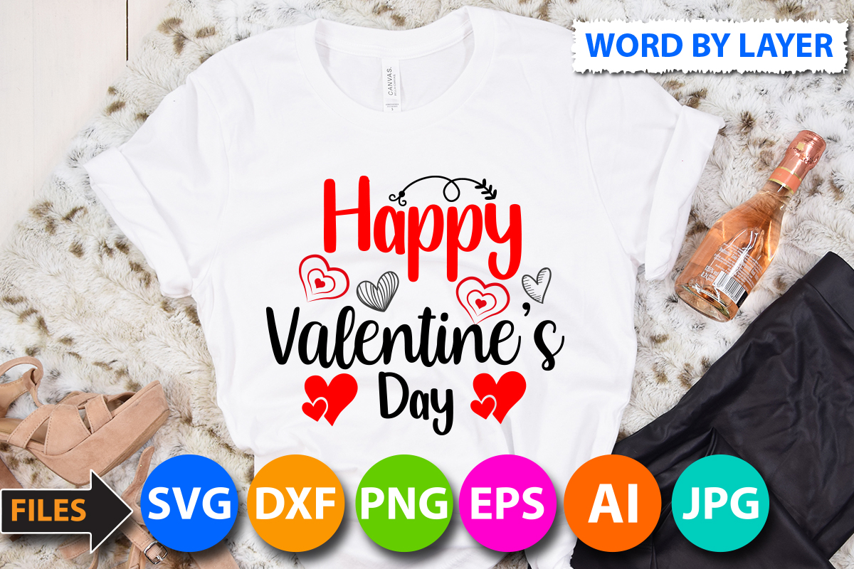 hugs kisses valentine wishes T-Shirt Design, hugs kisses valentine ...