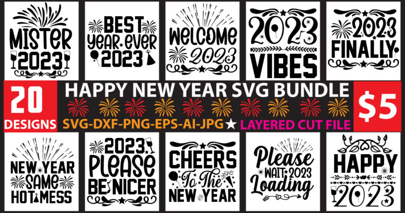 Happy new year SVG Bundle