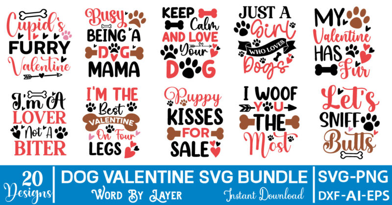 Dog Valentine Bundle Dog Valentine bundle, Dog valentine clipart, pet valentine,Dog Valentine svg, Valentine Dog Bundle, Dog Lover svg, Dog Mama svg, Dog Bandana svg, Dog Quote svg, Funny Dog