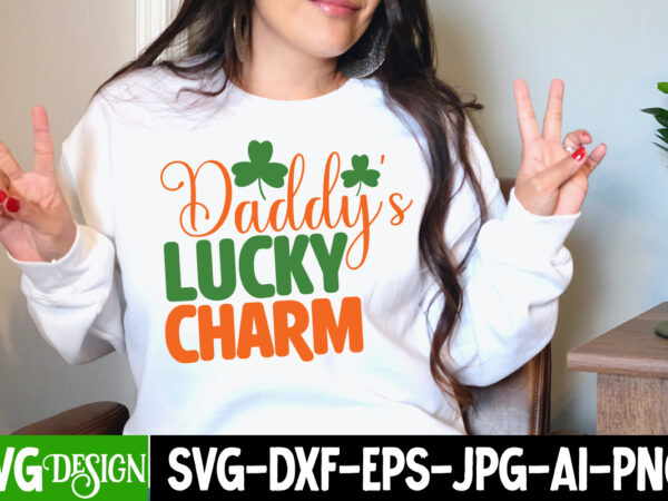 Daddy’s lucky charm t-shirt design, daddy’s lucky charm svg cut file, st. patrick’s day svg bundle, st patrick’s day quotes, gnome svg, rainbow svg, lucky svg, st patricks day rainbow,