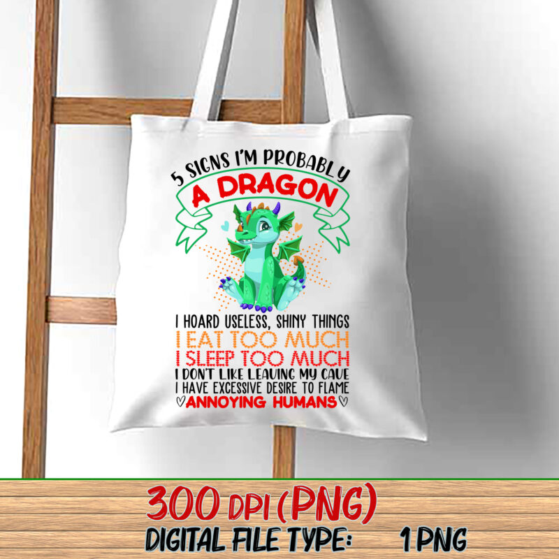 5 Signs I’m Probably A Dragon Ceramic Dragon Lovers, Dragon Lovers Mug Gift, Funny Dragon Mug NC