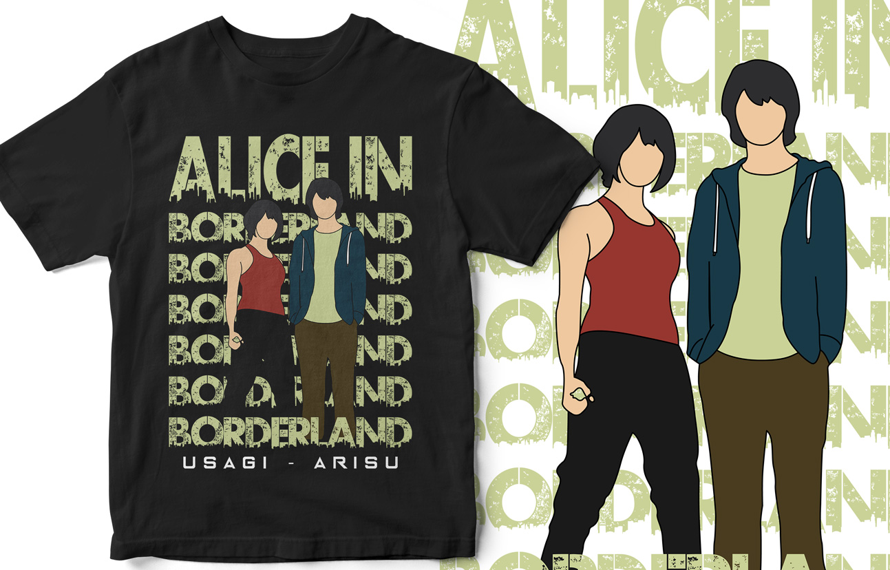 Alice In Borderland, Arisu, Usagi, Graphic T-Shirt Design, Netflix Fan Art  - Buy t-shirt designs