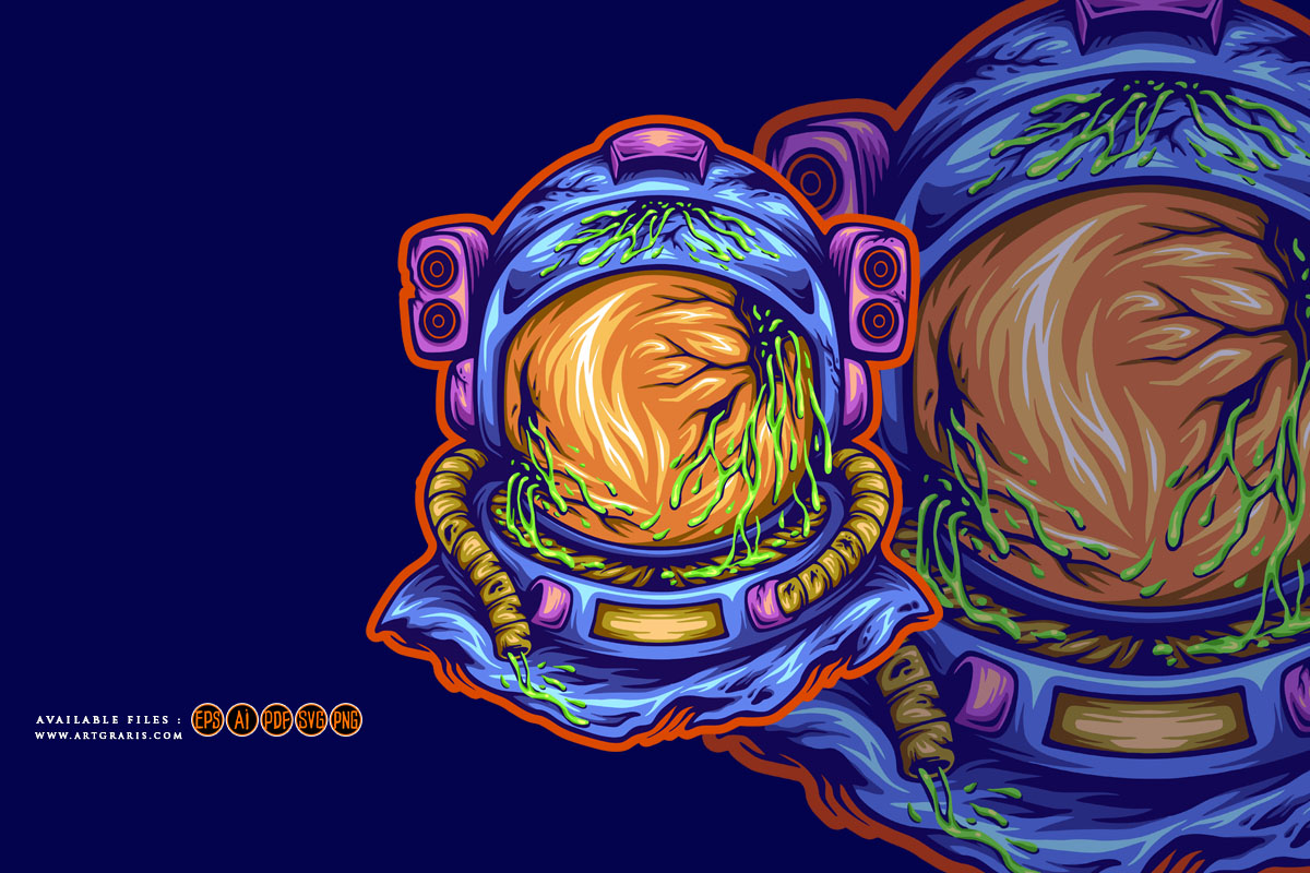 astronaut helmet illustration