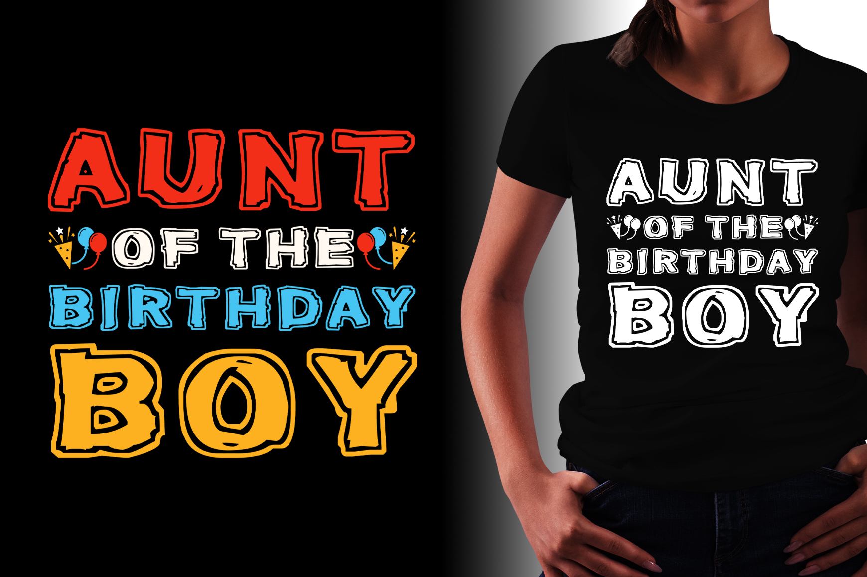 Aunt of the Birthday Boy T-Shirt Design - Buy t-shirt designs