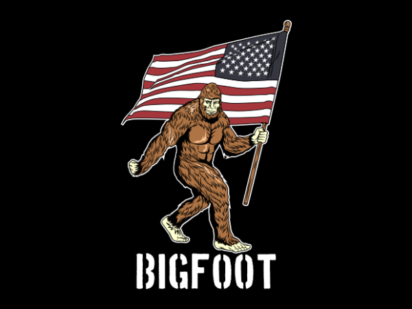 Bigfoot patriot t shirt template