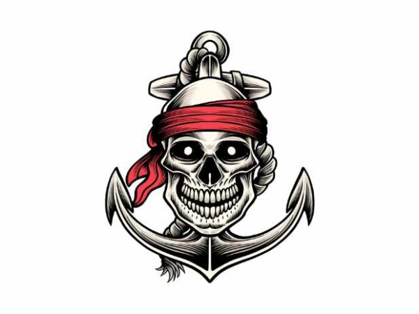 Skull pirate t shirt template vector