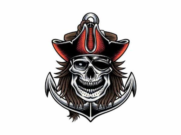 Skull pirate t shirt template vector