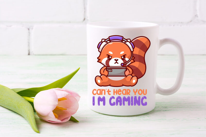 Can_t Hear You I_m Gaming Cute Red Panda Gaming Gamer NL