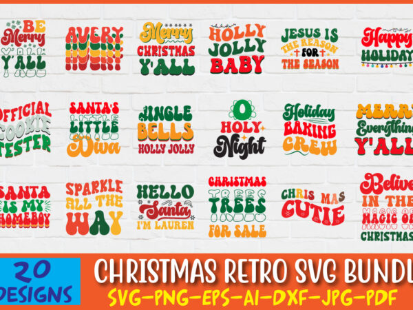 Christmas retro svg bundle t shirt vector file