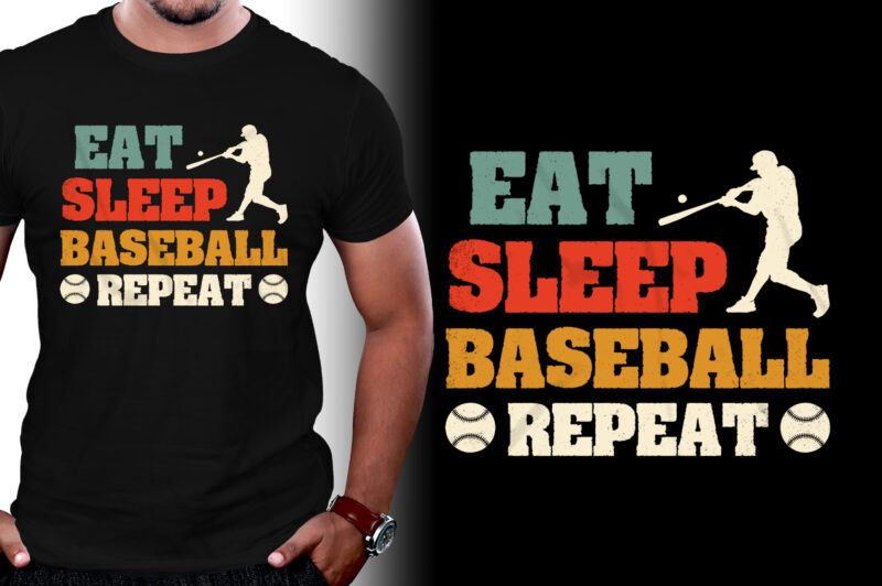 Eat Sleep Baseball Repeat T-Shirt Design