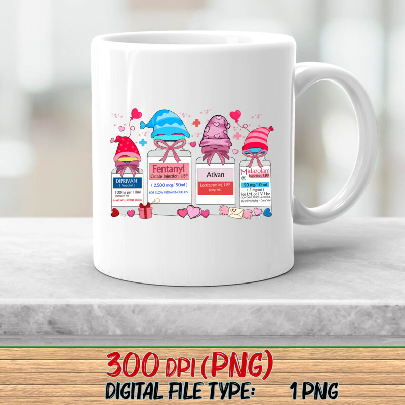 Funny Cute ER Nurse PNG Files, Happy Valentines Day, ICU Nurse, Valentines Day Nurse, ICU Valentines Day, Pharmacology NC