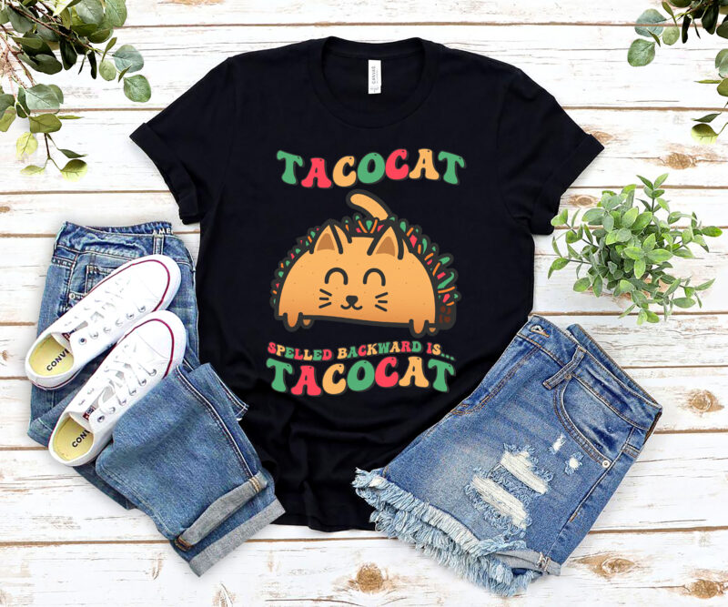 Funny Tacocat Spelled Backward Is Tacocat Cute Retro Groovy NL