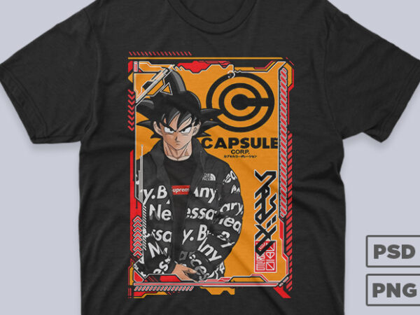 Goku Dragonball Z Fighters Anime Streetwear T-shirt Design - Buy t ...