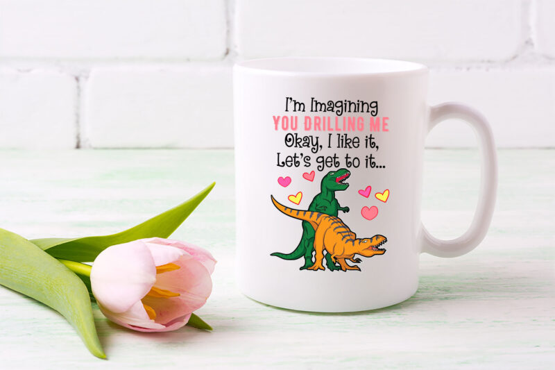 I_m Imagining You Drilling Me, Personalized Custom Naughty Dinosaur Couple Mug, Gift For Couple Mug Gift PL