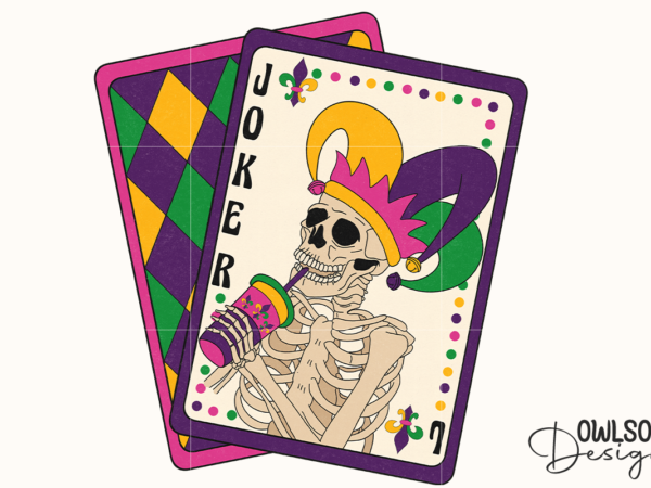 Joker tarot mardi gras png sublimation vector clipart