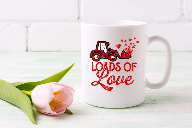 Kids Loads Of Love Tractor Cute Valentines Day Truck Toddler Boys NL