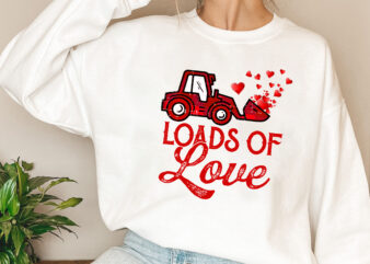 Kids Loads Of Love Tractor Cute Valentines Day Truck Toddler Boys NL t shirt vector art