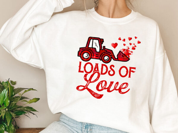 Kids loads of love tractor cute valentines day truck toddler boys nl t shirt vector art