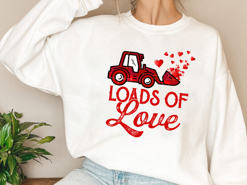 Kids Loads Of Love Tractor Cute Valentines Day Truck Toddler Boys NL