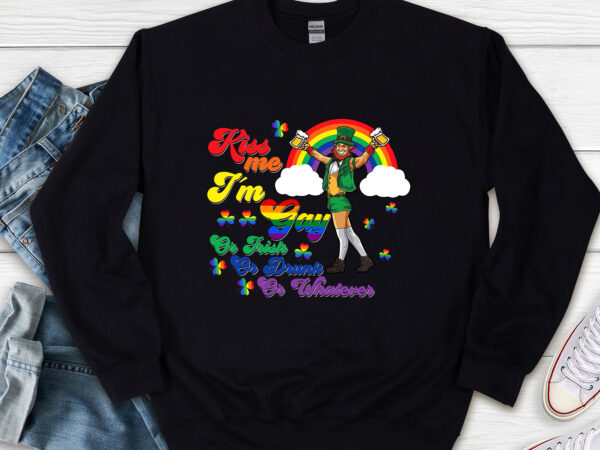 Kiss me i_m gay or irish or drunk or whatever gay irish nl t shirt vector art