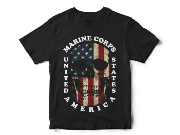 Marine corps, usa, american, american flag, american marine, vector t-shirt design, grunge