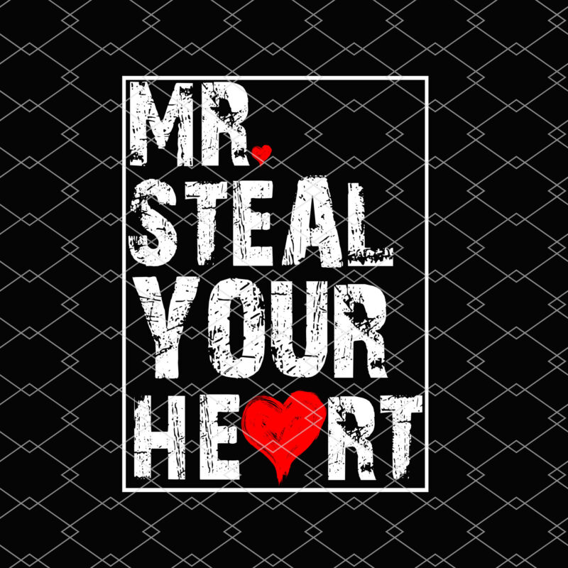 Mr Steal Your Heart Valentines Day Funny V-Day Boys Kids NL