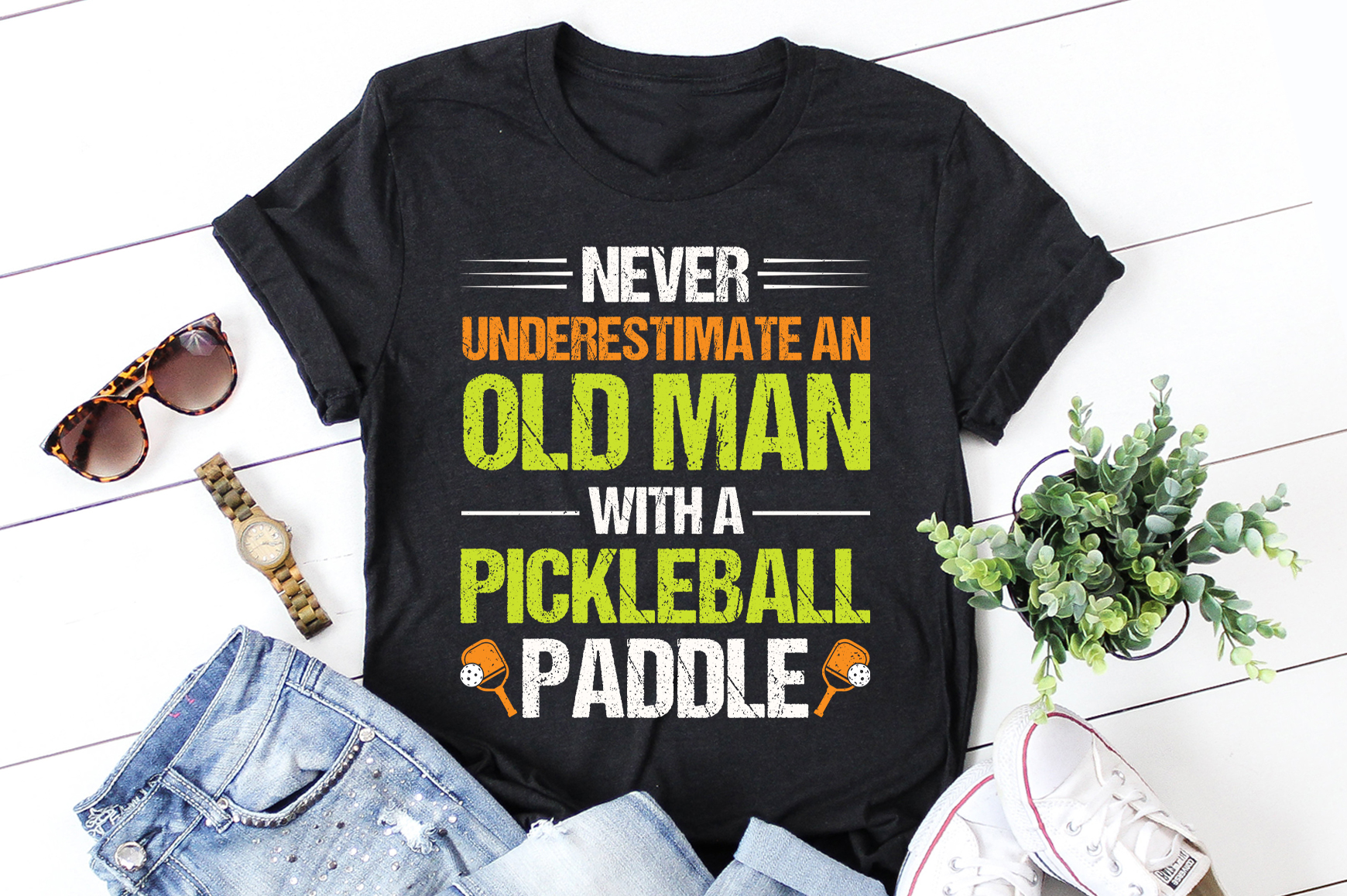 never underestimate an old man with a pickleball paddle