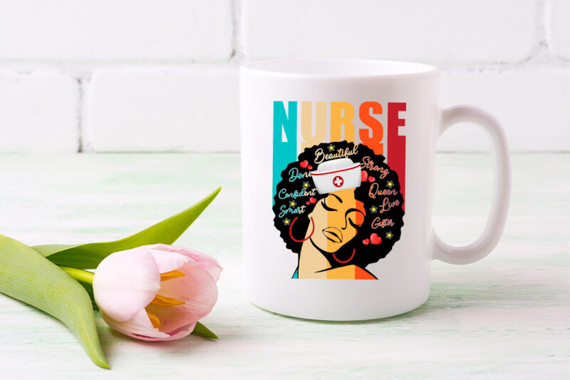 Nurse Black Woman Magic Afro Melanin Queen Black History Png, Proud Black Nurse, Black History Month, Nursing BLM Gift PNG File TL