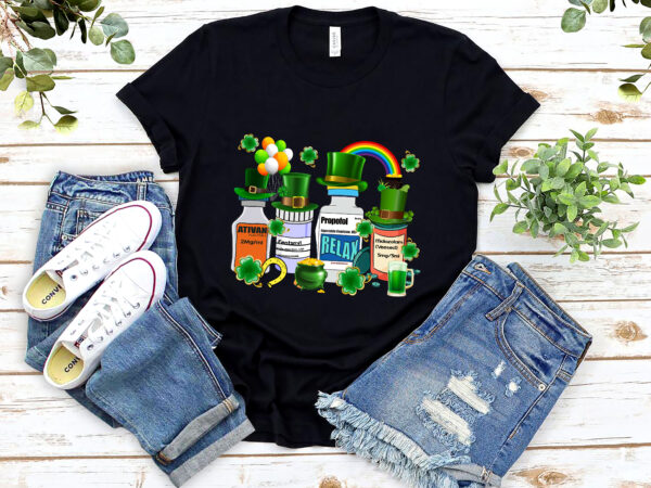 Nurse crew gift, leprechaun st patrick day, irish shamrock shirt, nurse patrick_s day care er ed rn respiratory therapist lucky pl T shirt vector artwork