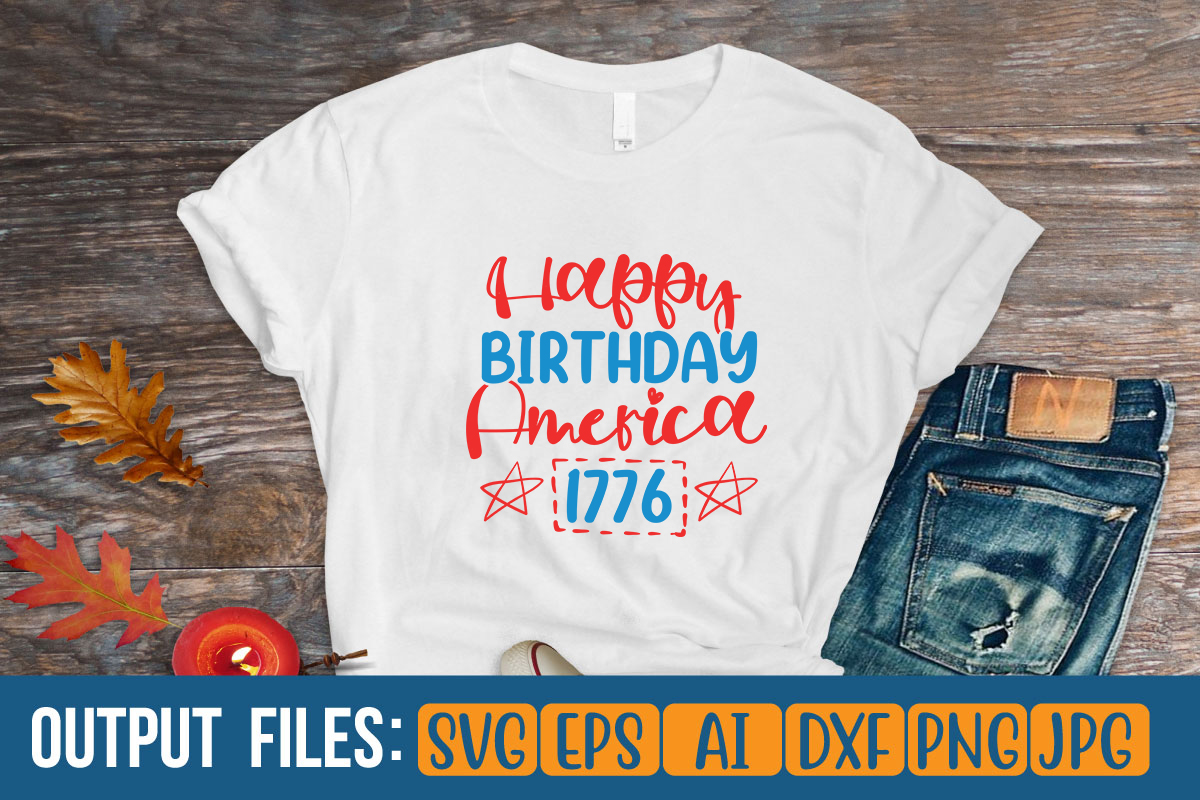 Happy Birthday America 1776 t-shirt design - Buy t-shirt designs