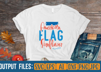 American Flag Sunflower t-shirt design