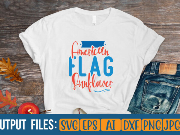 American flag sunflower t-shirt design