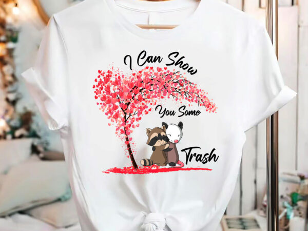 Raccoon possum lover t shirt design png file, i can show you some trash, funny tee vintage style unisex gamer png file pc 2801