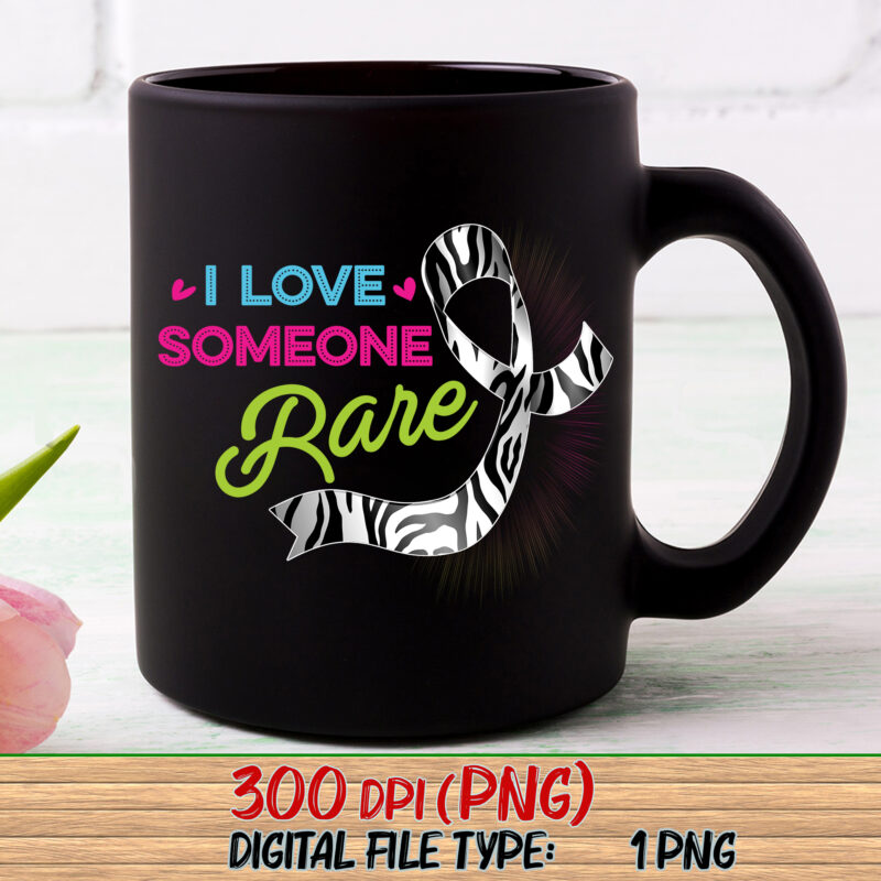 Rare Disease Awareness Zebra Ribbon I Love Someone Rare NC