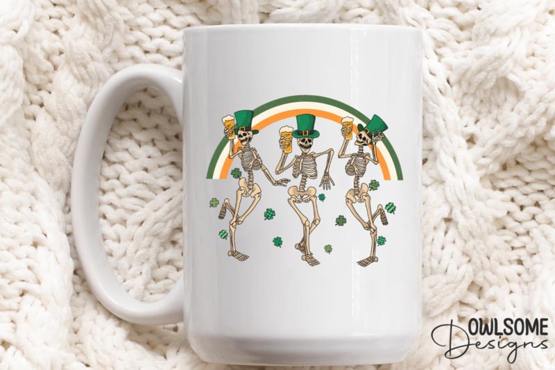 Skeleton Dancing Patricks Day PNG