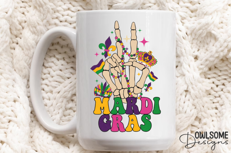 Mardi Gras Skeleton Sunflower Sublimation