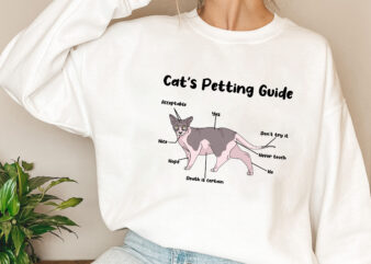 Sphynx Cat_s Petting Guide Funny Sphynx Lovers Hairless Cat Mom NL t shirt template vector