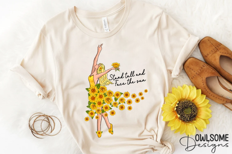 Sunflower Girl Sublimation PNG Sublimation