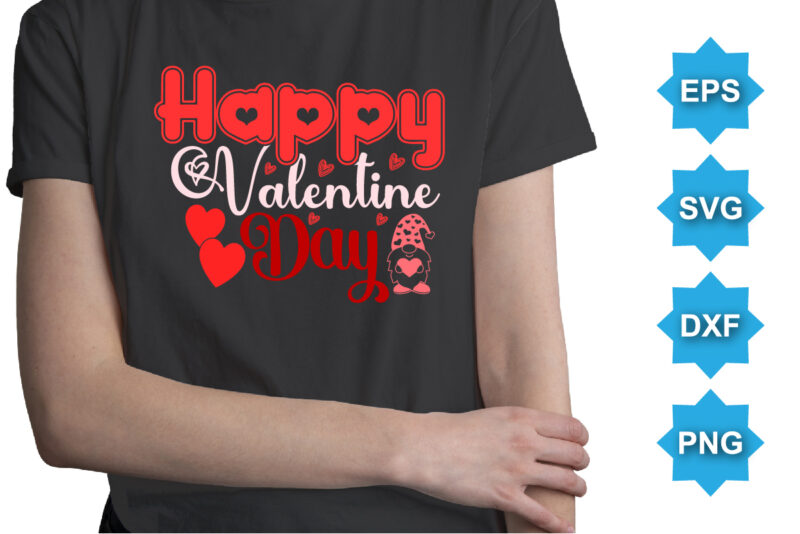 Happy Valentine’s Day, Happy valentine shirt print template, 14 February typography design